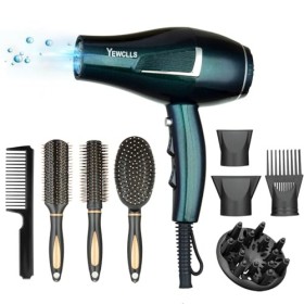 Sèche-cheveux Sèche-cheveux ionique Salon de séchage rapide 2100W Sèche-cheveux professionnel 2 concentrateur 4 peignes 1 dif