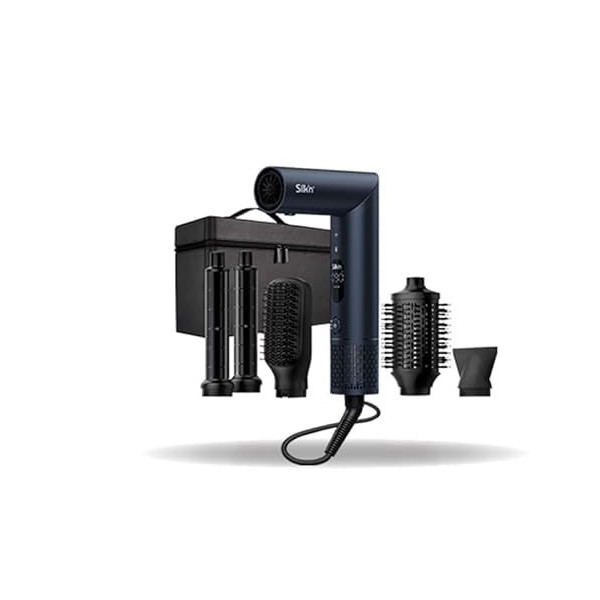 Silkn, Ensemble de Séchage et Coiffage Professionnel, 5 Accessoires, Technologie Ionique, Noir