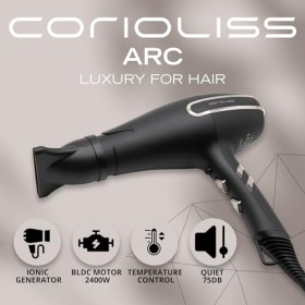 Corioliss ARC Sèche-Cheveux Professionnel Ionique | Silencieux 75 dB | Léger 430 g | Moteur BLDC de Dernière Génération | Sup