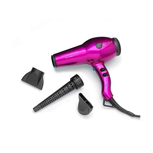 Diva Pro Styling Ultima 5000 Sèche-Cheveux Professionnel avec Conditionnement Ionique 2200 W Rose