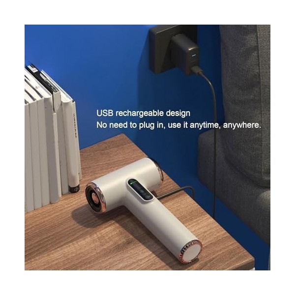 Sèche-cheveux sans Fil, Sèche-cheveux Professionnel Rechargeable par USB 15 000 MAh, Sèche-cheveux Portable à Séchage Rapide 