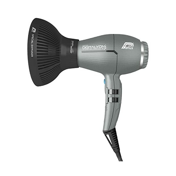 Parlux Pack Digitalyon avec diffuseur MagicSense. Sèche-cheveux professionnel numérique avec ions négatifs. Très léger et pui