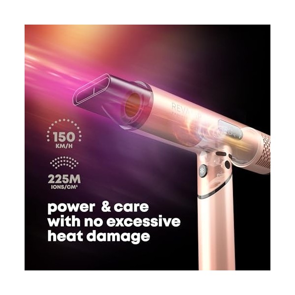 REVAMP Dynamic Radiance X Shine Sèche-Cheveux Portable Ionique – Moteur Numérique Intelligent pour Séchage Puissant et Rapide