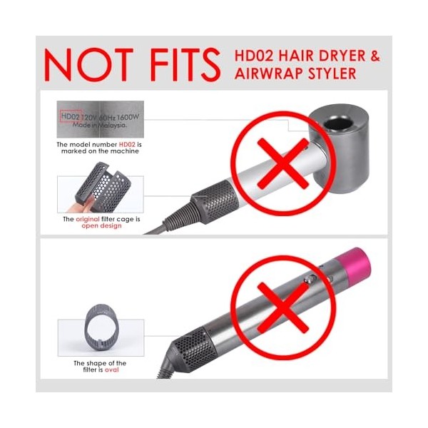 Couvercle de filtre extérieur magnétique de rechange pour sèche-cheveux Dyson Supersonic HD15 HD01 HD03 HD08, ouverture magné