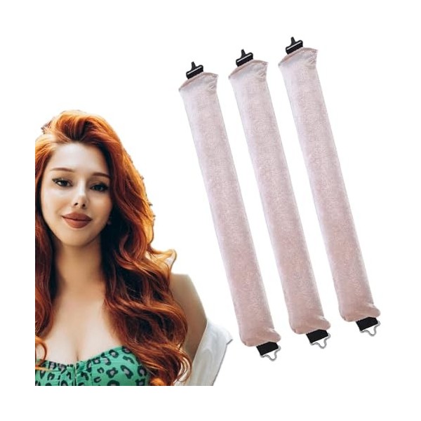 Lot de 3 bigoudis sans chaleur, sans chaleur, pour cheveux longs et moyens noir Sèche-cheveux et accessoires