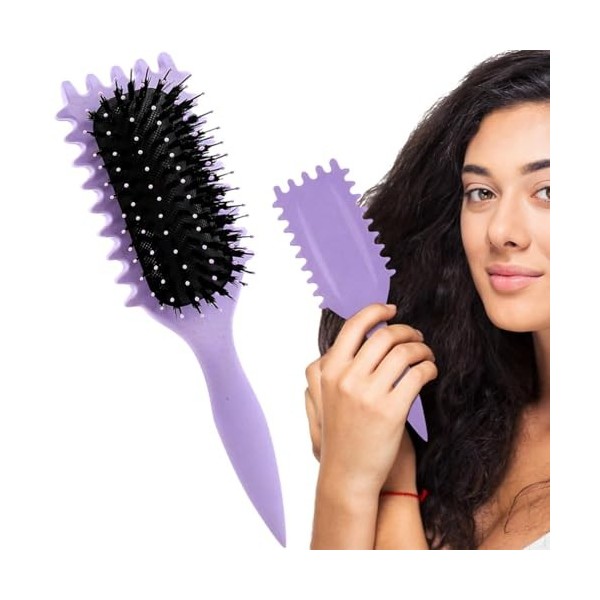 Brosse à cheveux bouclés, brosse à cheveux en poils de sanglier, brosse humide, brosse à cheveux démêlante, brosse à cheveux ...