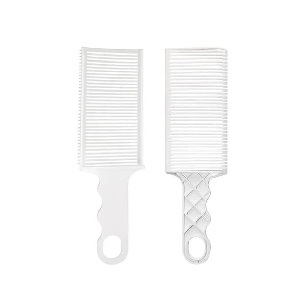 Lot de 2 peignes anti-statiques à dessus plat résistants à la chaleur pour barbier - Peigne professionnel à la décoloration -