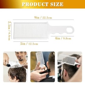 Lot de 2 peignes anti-statiques à dessus plat résistants à la chaleur pour barbier - Peigne professionnel à la décoloration -