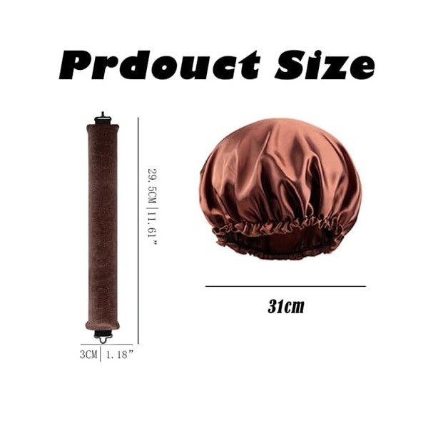 Lot de 4 tiges de soufflage sans chaleur, avec 1 bonnet de nuit en dentelle + 2 boucles pour cheveux, tiges de soufflage pend