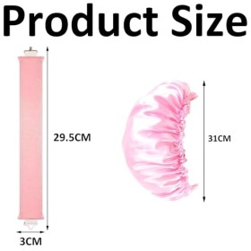 Lot de 3 tiges de soufflage roses sans chaleur avec 1 bonnet de sommeil en dentelle, tiges de soufflage de nuit pour éviter l