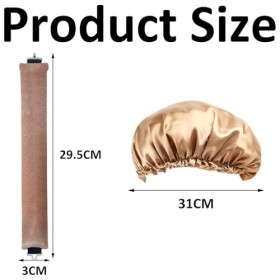 Lot de 3 tiges de soufflage kaki sans chaleur avec 1 bonnet de sommeil en dentelle dorée, bigoudis sans chaleur pour éviter l