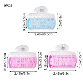 JIALWSJWAN Lot de 9 bigoudis à frange avec clip en plastique pour boucler et coiffer