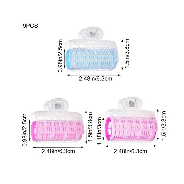 JIALWSJWAN Lot de 9 bigoudis à frange avec clip en plastique pour boucler et coiffer