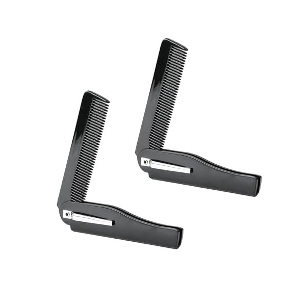 Lot de 2 peignes à cheveux pliables pour homme | Peigne de poche pliable à dents fines | Mini peigne de voyage pour homme et