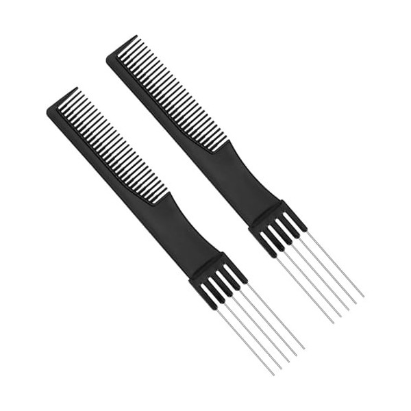 Lot de 2 peignes à dents fines pour femme, peigne à dents fines avec dents en métal, peigne à dents fines pour coiffure, salo