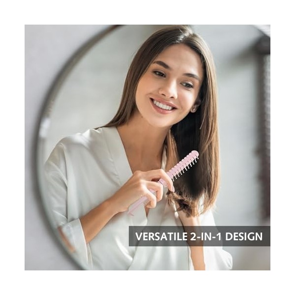 Lot de 3 brosses à cheveux pliantes et peignes, brosse à cheveux de voyage portable en plastique, peigne à cheveux de poche à