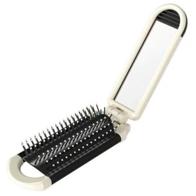 Mini brosse à cheveux de voyage, brosse à cheveux de voyage pliable avec miroir, brosse à cheveux compacte portable, mini bro