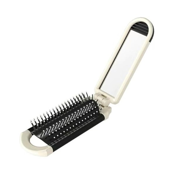 Mini brosse à cheveux de voyage, brosse à cheveux de voyage pliable avec miroir, brosse à cheveux compacte portable, mini bro