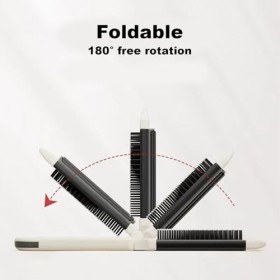 Mini brosse à cheveux de voyage, brosse à cheveux de voyage pliable avec miroir, brosse à cheveux compacte portable, mini bro
