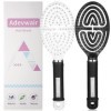 Lot de 2 brosses à cheveux démêlantes 100 % respectueuses de lenvironnement avec poils doux pour bouclés, lisses, noirs natu