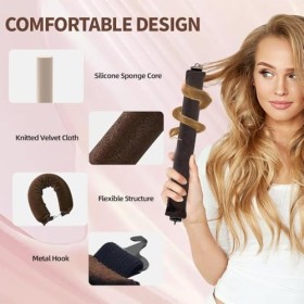 elook Lot de 3 bigoudis sans chaleur, haute résilience, tiges de soufflage sans chaleur, tiges flexibles en velours doux épai