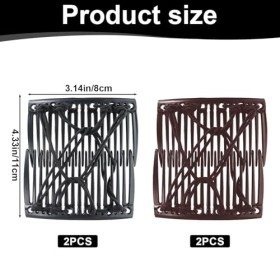 YUXIANLB Lot de 4 peignes à cheveux élastiques réglables sans pli - Double peigne à cheveux pour femme - Accessoires plats - 