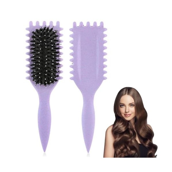 Brosse de définition de boucles, brosse à cheveux bouclés pour démêler, façonner et définir les boucles pour homme et femme -...