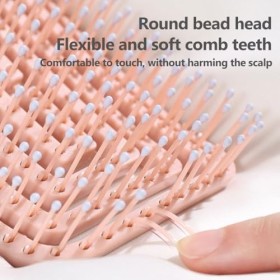 Brosse à cheveux démêlante, peigne de massage doux pour femme, démêlant les cheveux raides, bouclés, humides et secs, réduisa