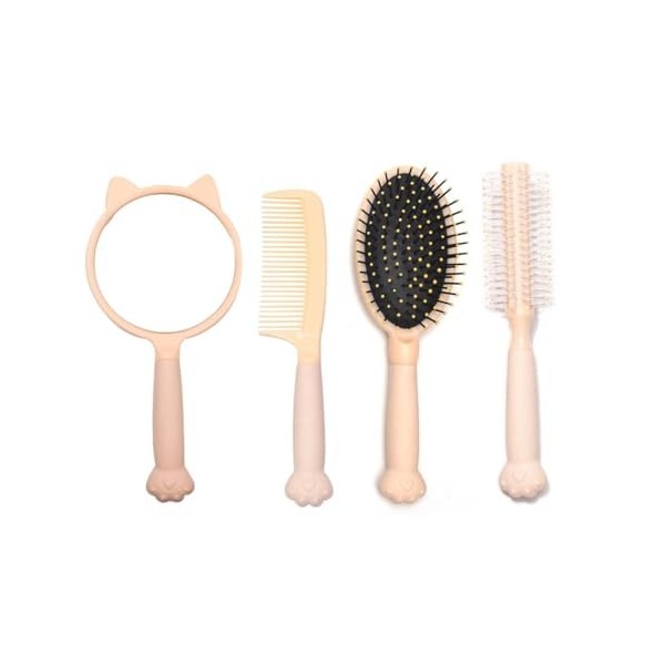 Traziewell SZ000521 Brosse à cheveux en plastique antistatique, peigne de barbier avec miroir portable