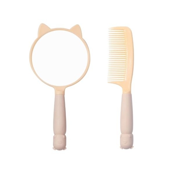 Traziewell Peigne pour cheveux bouclés, antistatique, léger, durable, peigne de coiffure pour tous les types avec miroir rond