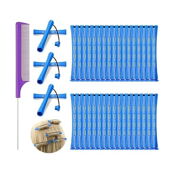 Lot de 36 bigoudis ondulés à froid pour permanente, bigoudis pour cheveux longs et courts