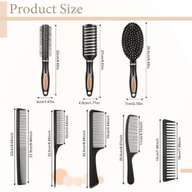 Meng Jiaran Lot de 8 brosses à cheveux pour femme, brosse à cheveux démêlante, brosse à cheveux mouillés, brosse à cheveux dé
