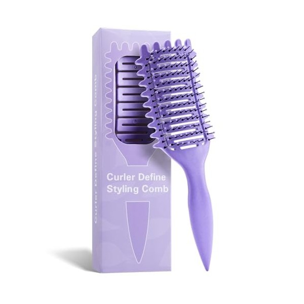 Brosse à cheveux incurvée ventilée démêlante pour homme et femme - Pour cheveux secs et humides - Séchage rapide - Brosse dém