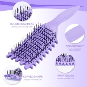 Brosse à cheveux incurvée ventilée démêlante pour homme et femme - Pour cheveux secs et humides - Séchage rapide - Brosse dém