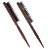Lot de 2 peignes de taquinerie pour cheveux fins, peigne à queue de rat, brosse à taquiner en poils de sanglier pour coiffeur