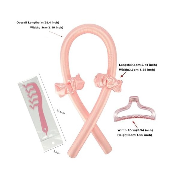 Bandeau éponge sans chaleur, bandeau haute résilience, bigoudi soyeux avec épingle à cheveux, boucles sans chaleur, bandeau p