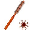 GBTUPOKW Brosse à cheveux ronde en bois avec poignée en nylon et poils ronds pour cheveux bouclés et raides