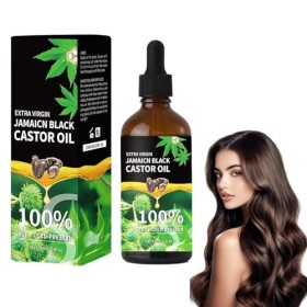 Eazerom 01 100ml Huile de Ricin Bio Croissance Cheveux, Black Castor Oil for Hair Growth,Huile de Ricin pour Cheveux Cils Sou
