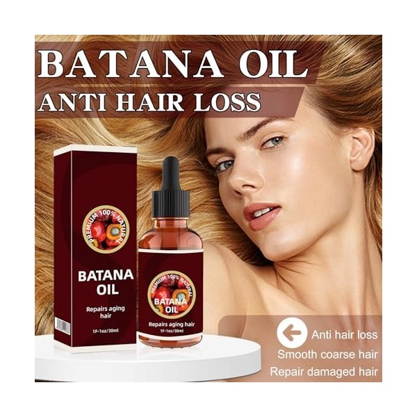Eazerom 03 Huile de Batana pour la Croissance des Cheveux,30 ml,Huile de Batana pour Cheveux,Sourcils et Cils,Serum Pousse Ch