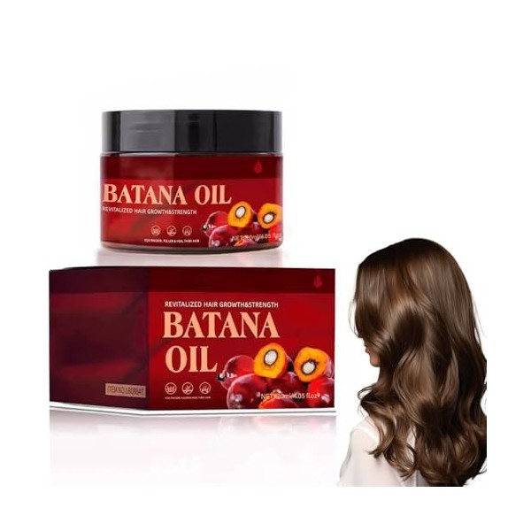 Batana Oil Hair Treatment, Hydrate et Répare les Racines, Crème Batana, Thicker And Fuller Hair, Convient à tous les types de