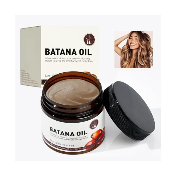 Huile de Batana pour Cheveux, Batana Oil Élimine les fourches, 100% Naturelle pour la Croissance des Cheveux, Authentique Hui