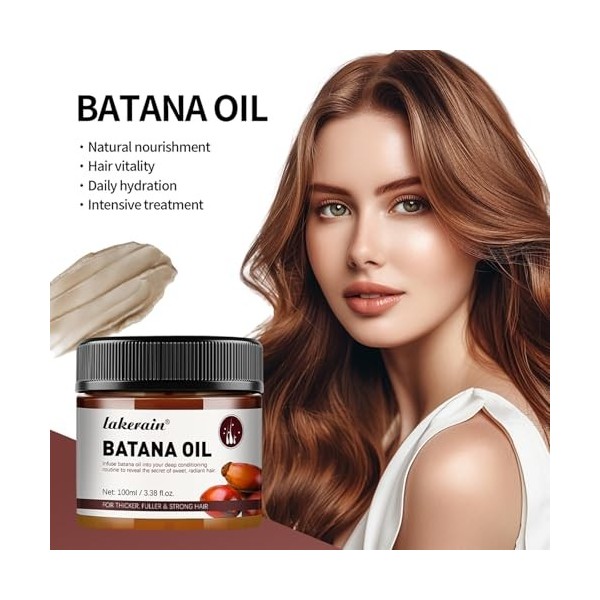 Huile de Batana pour Cheveux, Batana Oil Élimine les fourches, 100% Naturelle pour la Croissance des Cheveux, Authentique Hui