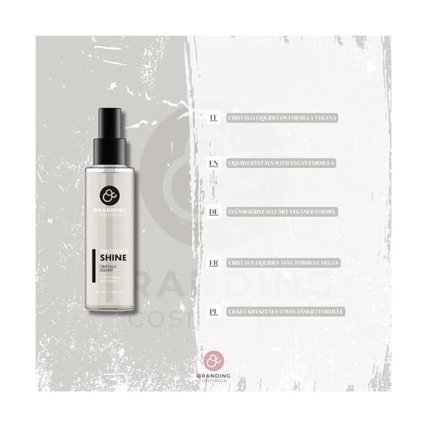 BRANDING COSMETICA Cristaux liquides Organic Veg Smooth&Shine pour cheveux secs et abîmés, pointes fourchues 50 ml