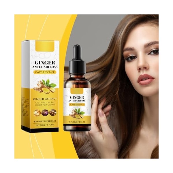 2PCS Huile Essentielle pour La Croissance des Cheveux, Huile Essentielle de Gingembre Stimule La Croissance Des Cheveu,Huile 