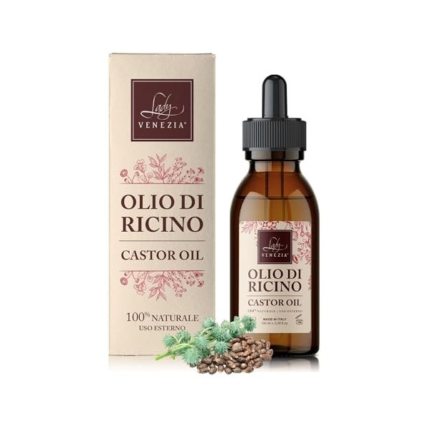 Huile de Ricin Bio 100ml - Pure, Naturelle, Pressée à Froid - Castor Oil pour Soin Cheveux, Cils, Sourcils, Ongles, Barbe - S