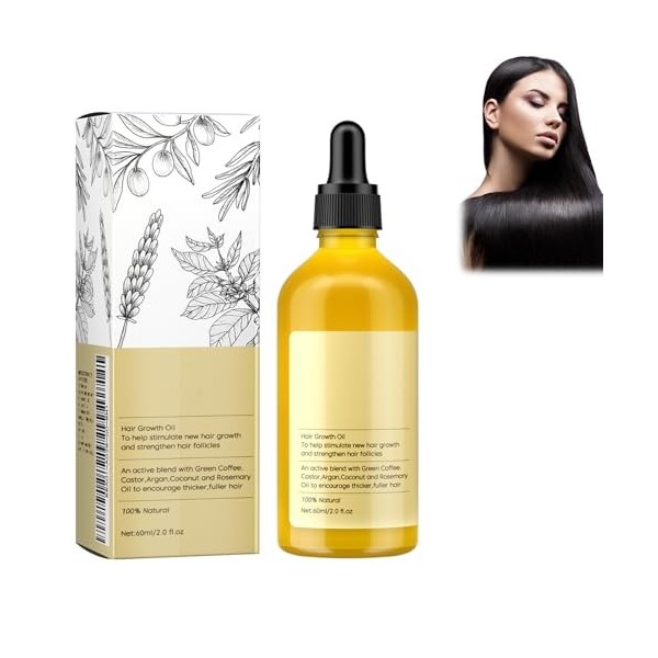 Huile Essentielle De Romarin Pour La Croissance Des Cheveux, pour les Cheveux Secs et Abîmés Des Femmes et des Hommes, Stimul