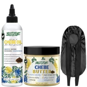 Huile Capillaire Chebe Naturelle pour la Pousse des Cheveux Huile de Chebe Hydratante pour le Cuir Chevelu, Poudre de Chebe A
