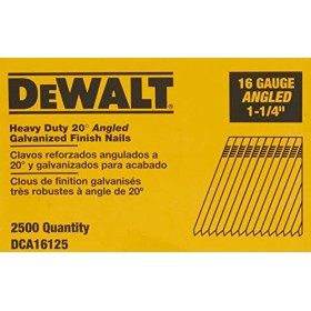 DeWalt Lot de 2500 clous de finition 20 degrés, 1-1/4-pouce, 16GA,