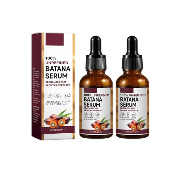 Soins des Cheveux et Huile, 2Pcs Huile Capillaire de Batana, Huile Capillaire pour une Pousse des Cheveux Très Rapide, Nourri
