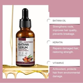 Soins des Cheveux et Huile, 2Pcs Huile Capillaire de Batana, Huile Capillaire pour une Pousse des Cheveux Très Rapide, Nourri